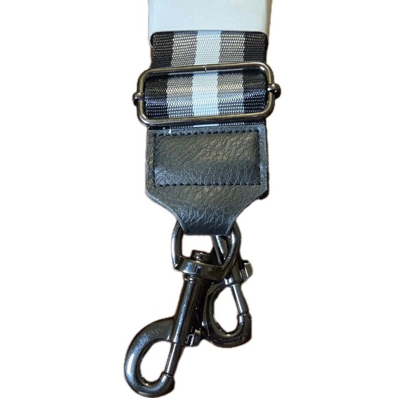Think Royln Adjustable Crossbody Bag Strap Black Pewter Striped Replacement - Picture 4 of 5